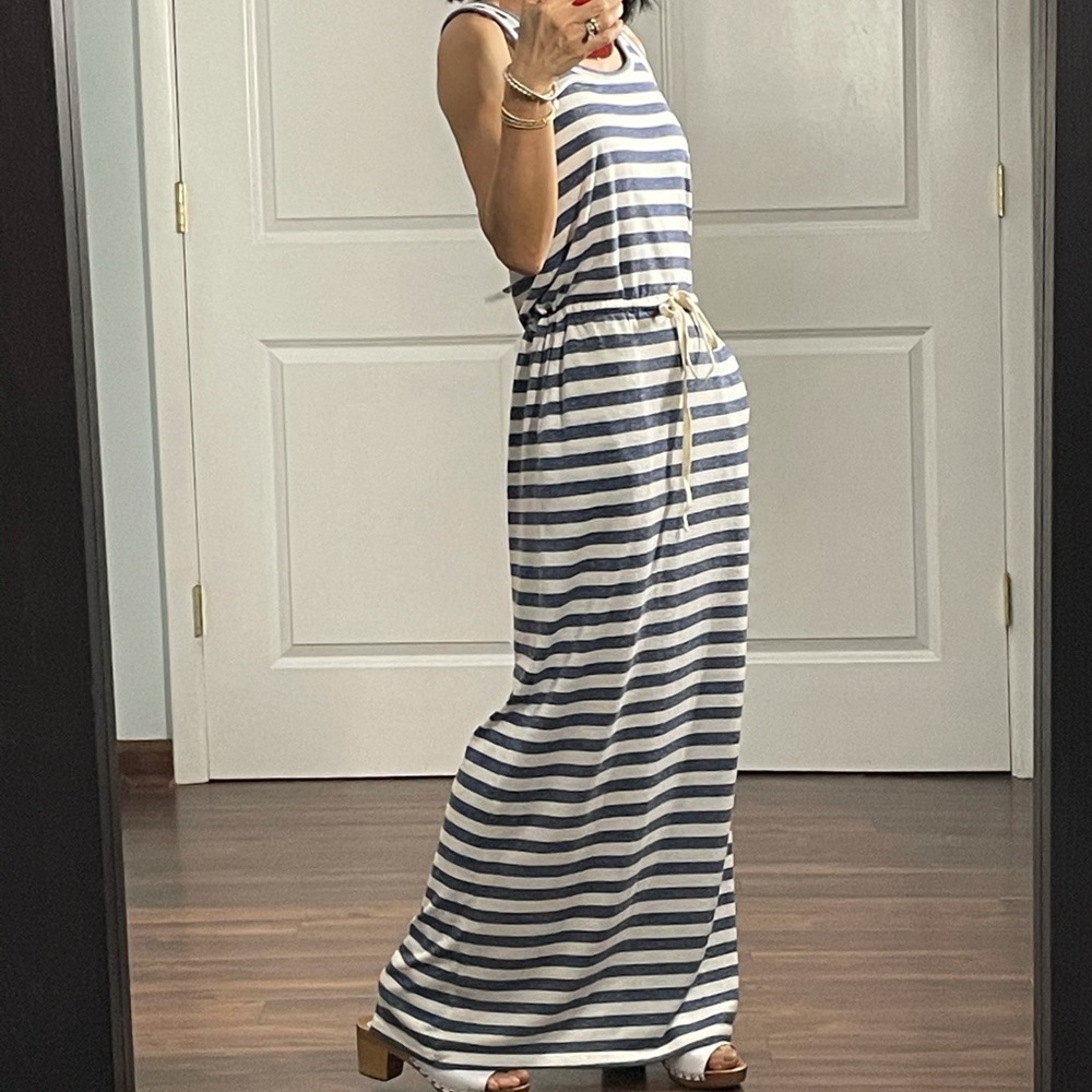 Lou & Grey Stripe Racerback Long Dress size S